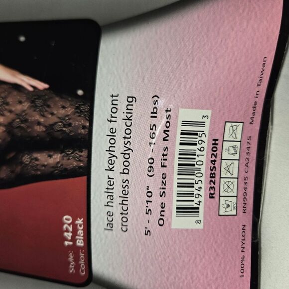 Music Legs Black Lace Bodystocking new - Picture 7 of 10